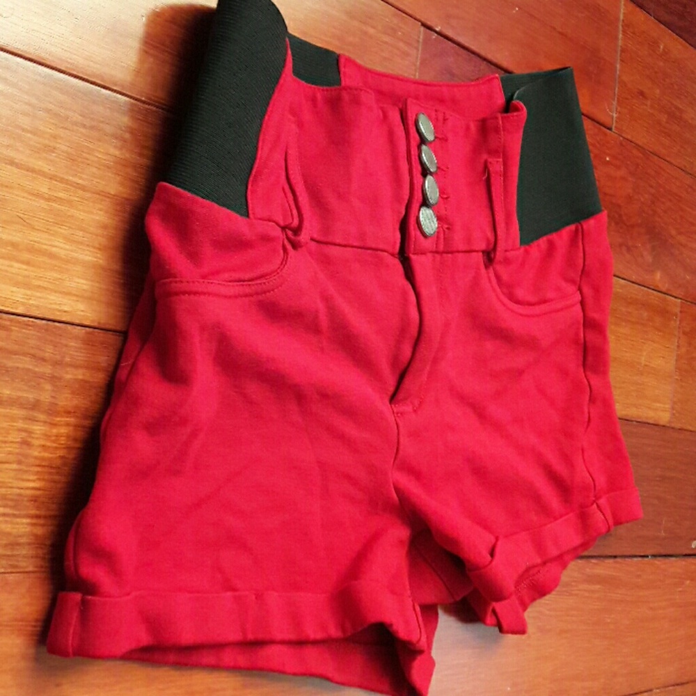Small Red & Black short shorts